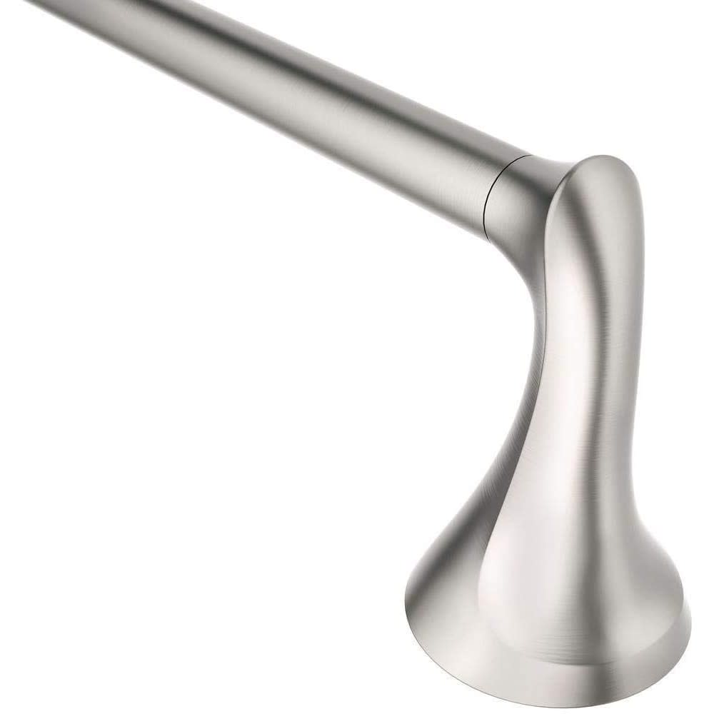 Moen Darcy Brushed Nickel 18″ Towel Bar with Press & Mark Stamp - Ascmtools