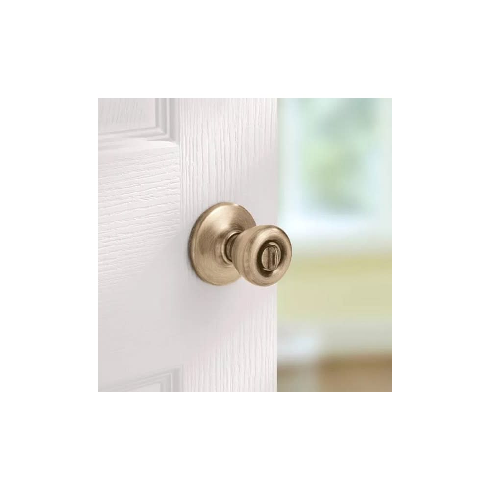 Kwikset Antique Brass Bed/Bath Tylo Privacy Door Knob Set - Ascmtools