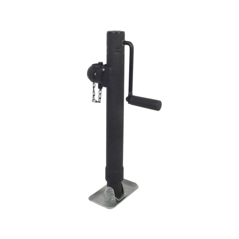 Trailer Valet Blackout 5000 lbs Side Wind Welded Pipe Mount Jack – 15 inch Travel - Ascmtools