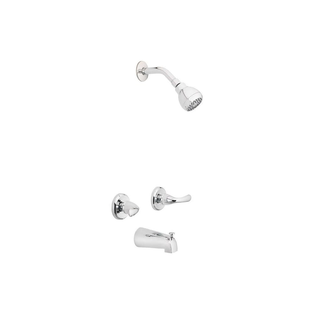 Oakbrook Essentials Tub & Shower Faucet Two Handle Chrome - Ascmtools