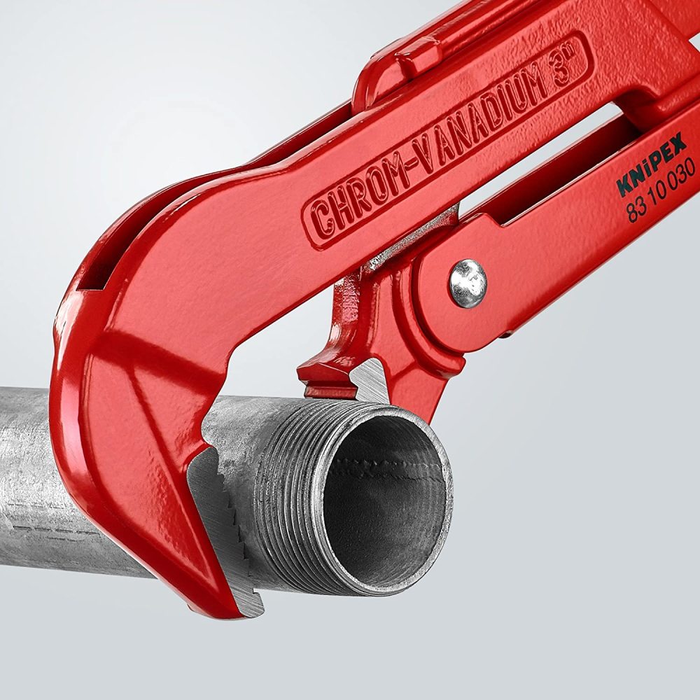 Knipex Pipe Wrench Swedish Pattern 90 Deg Angled 650 mm - Ascmtools