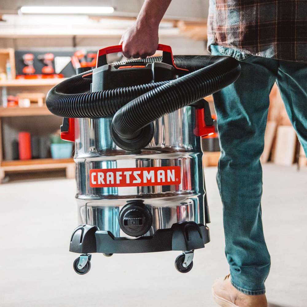 Craftsman Wet/Dry Vacuum 10 Gallon 120V 6HP Peak Stainless Steel - Ascmtools