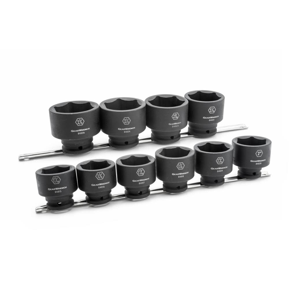 GEARWRENCH Impact Socket Set 10 Pc. 3/4 In. Drive 6 Point SAE - Ascmtools