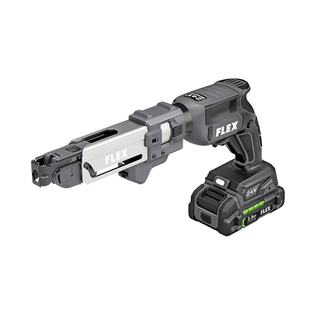 FLEX 24V Drywall Screw Gun With Magazine Attachment and Cut Out Tool Kit - Ascmtools