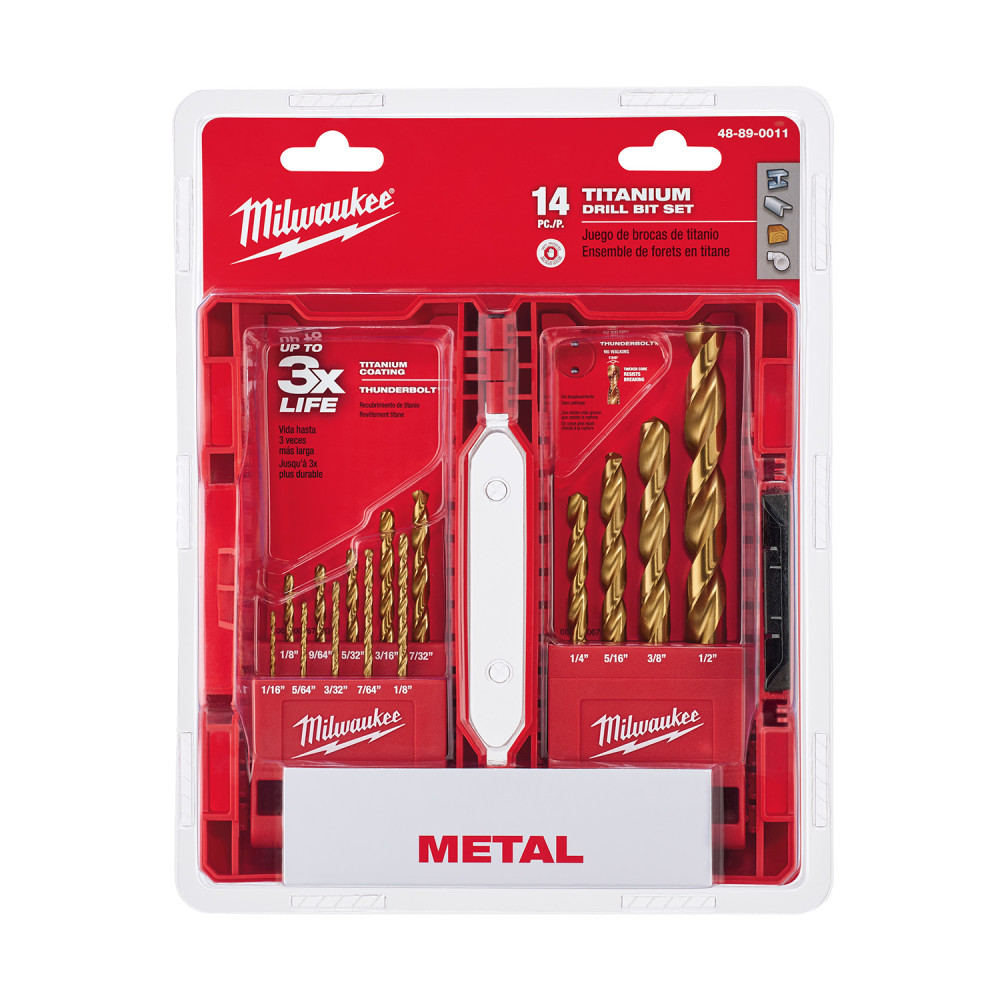 Milwaukee 14-Piece Thunderbolt Titanium Coated Drill Bits - Ascmtools