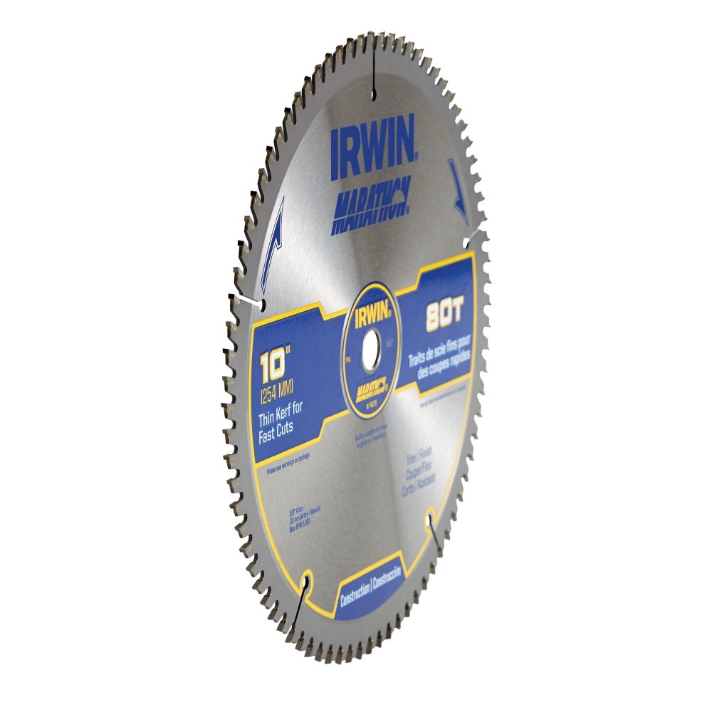 Irwin Marathon Carbide Table/Miter Circular Blade 10″ 80T - Ascmtools