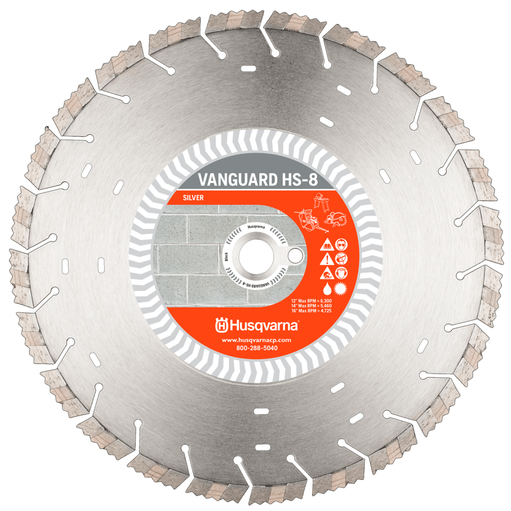 Husqvarna Vanguard HS8 14In x .125In x 1In-20mm Diamond Blade - Ascmtools