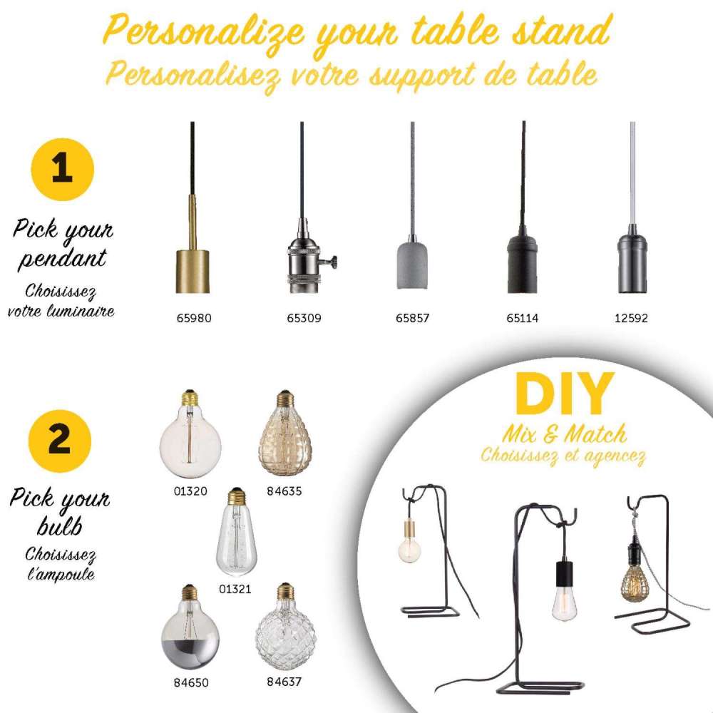 Globe Electric Pendant Light Table Stand Matte Black E26 1 Light - Ascmtools