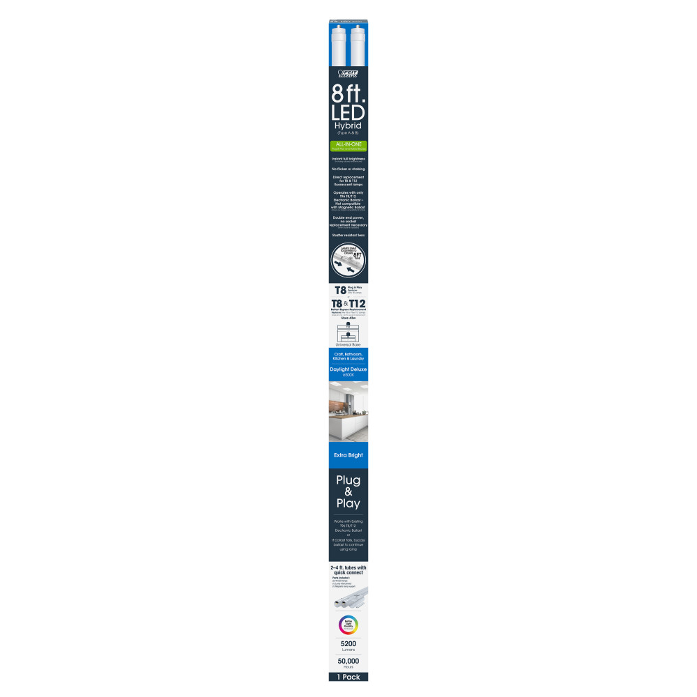 Feit Electric 8′ T8/T12 6500K Dual Mode Linear LED Tube Light - Ascmtools