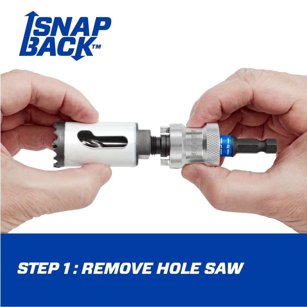 Lenox SNAP-BACK Quick Change Hole Saw Arbor 9/16 – 1 3/16″ 3/8 S - Ascmtools