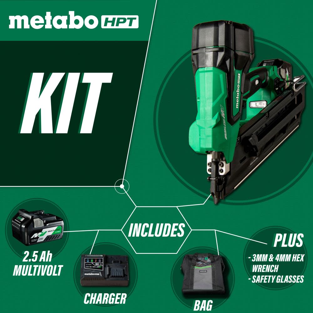 Metabo HPT MultiVolt 3 1/2″ Framing Nailer Kit - Ascmtools