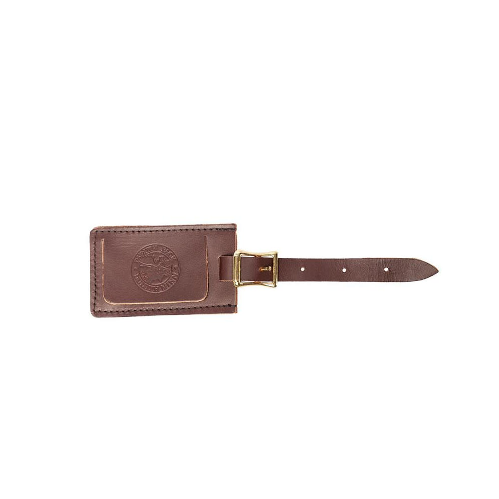 Duluth Pack Brown Smooth Leather Luggage Tag With Logo - Ascmtools