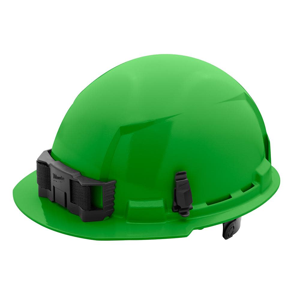 Milwaukee Green Front Brim Hard Hat with 6pt Ratcheting Suspension Type 1 Class E - Ascmtools