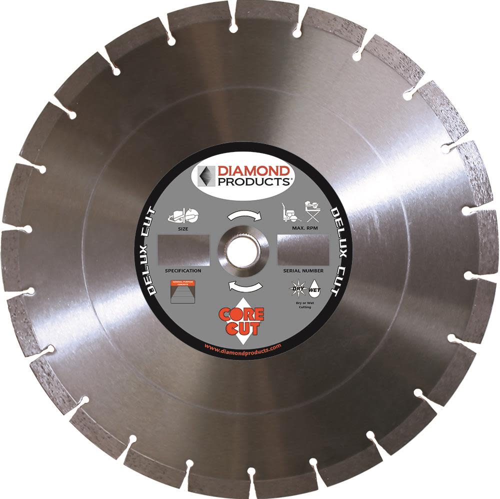 Diamond Products 12 In. x .110 In. x 1 In. Delux-Cut Dry High Speed Blade - Ascmtools