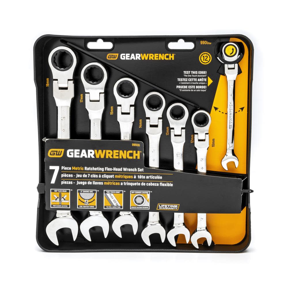 GEARWRENCH Ratcheting Wrench Set 7 pc. Metric Flex Combination - Ascmtools