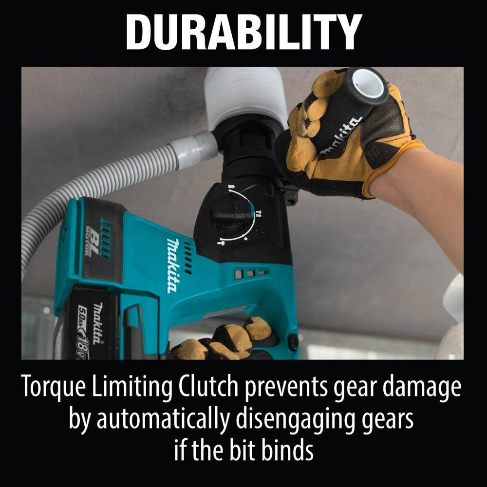 Makita 18V LXT Lithium-Ion Brushless Cordless 1 In. Rotary Hammer Kit (5.0Ah) - Ascmtools