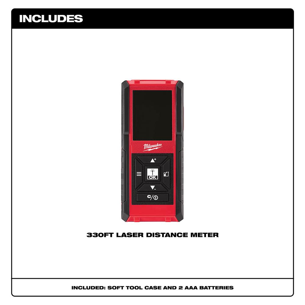 Milwaukee 330 Ft. Laser Distance Meter - Ascmtools