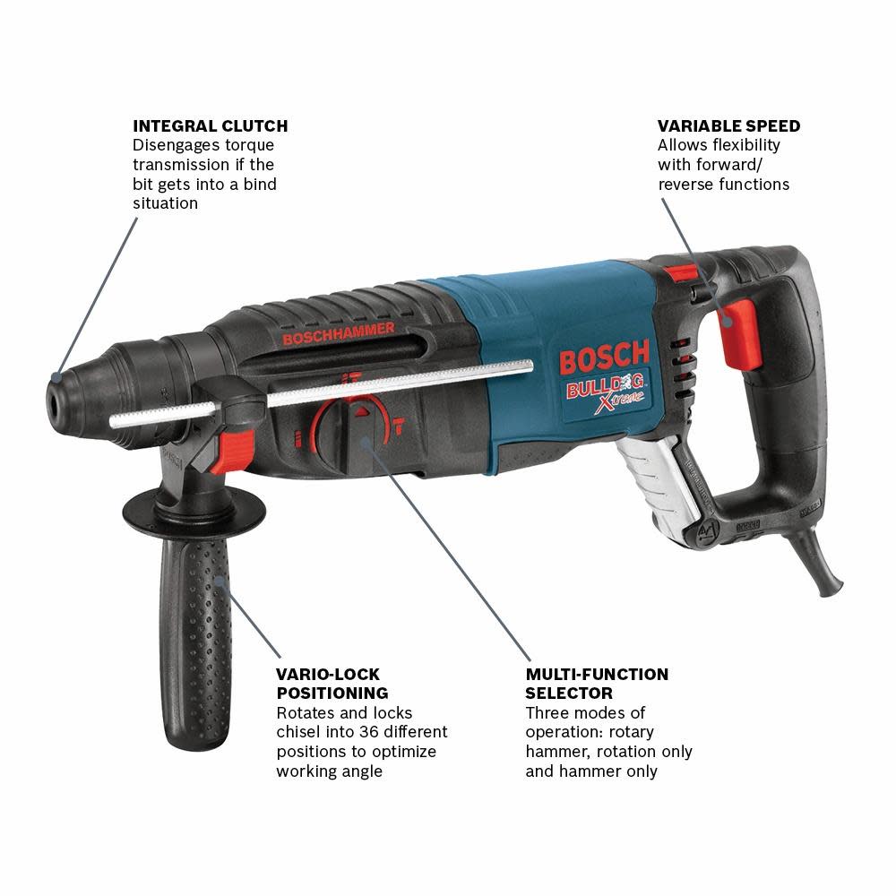 Bosch 1 In. SDS-Plus Bulldog Extreme Rotary Hammer - Ascmtools