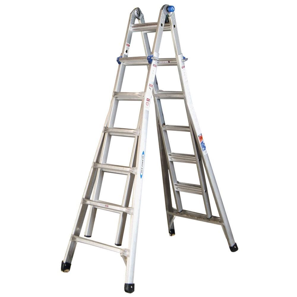 Werner 26-ft Aluminum 300-lb Telescoping Type IA Multi-Position Ladder - Ascmtools