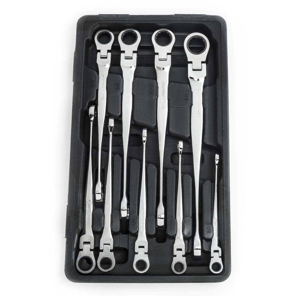 GEARWRENCH Flex Combination Ratcheting Wrench Set 9 Pc. XL X-Beam SAE - Ascmtools