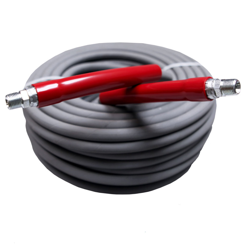 Aaladin Cleaning Systems Grey Non-Marking Pressure Washer Hose 3/8″ X 100′ 6000 PSI 3/8″ SLD/SWL - Ascmtools