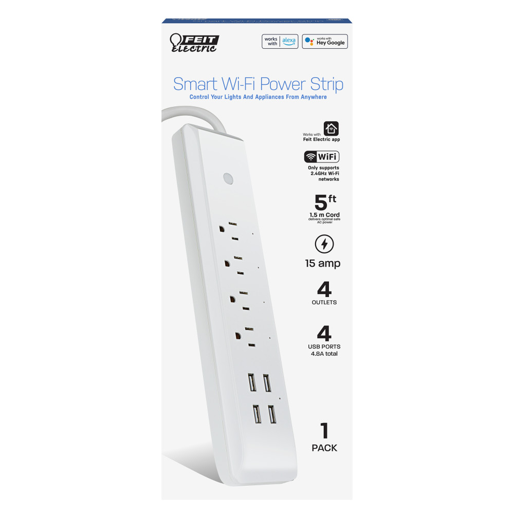 Feit Electric 125V 15A Indoor Alexa Google Smart WiFi Power Strip - Ascmtools