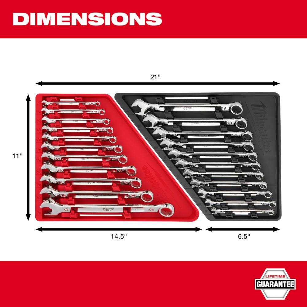 Milwaukee SAE Combination Wrench 11pc Set - Ascmtools