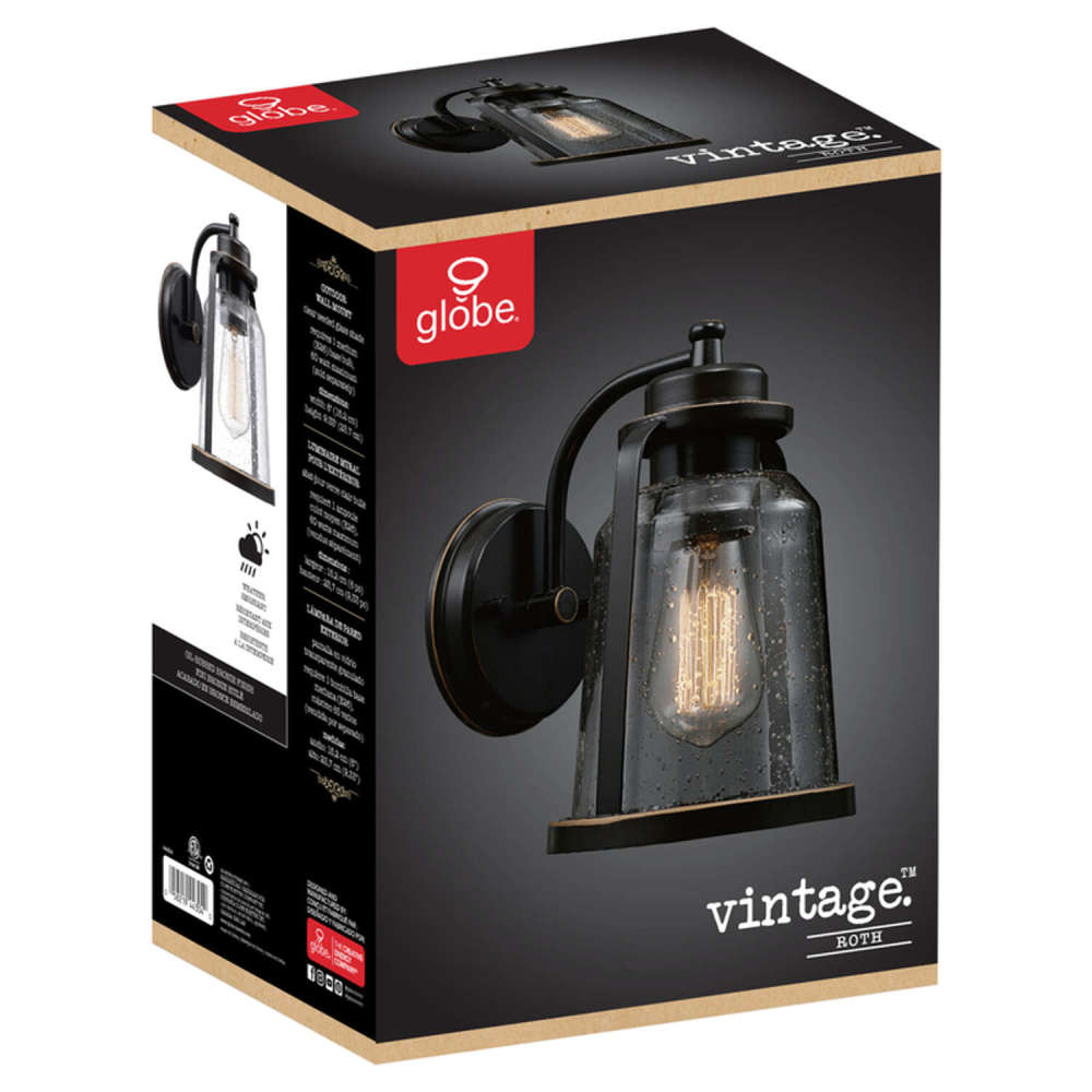 Globe Electric Wall Sconce Vintage Bronze 60W E26 Roth 1 Light - Ascmtools