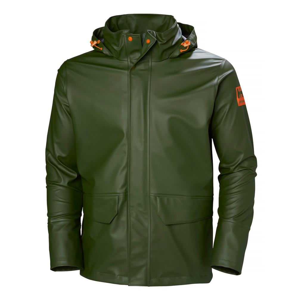 Helly Hansen PU Gale Waterproof Rain Jacket Army Green Small - Ascmtools