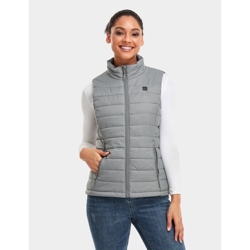 ORORO Womens Gray Classic Heated Vest Kit XS - Ascmtools