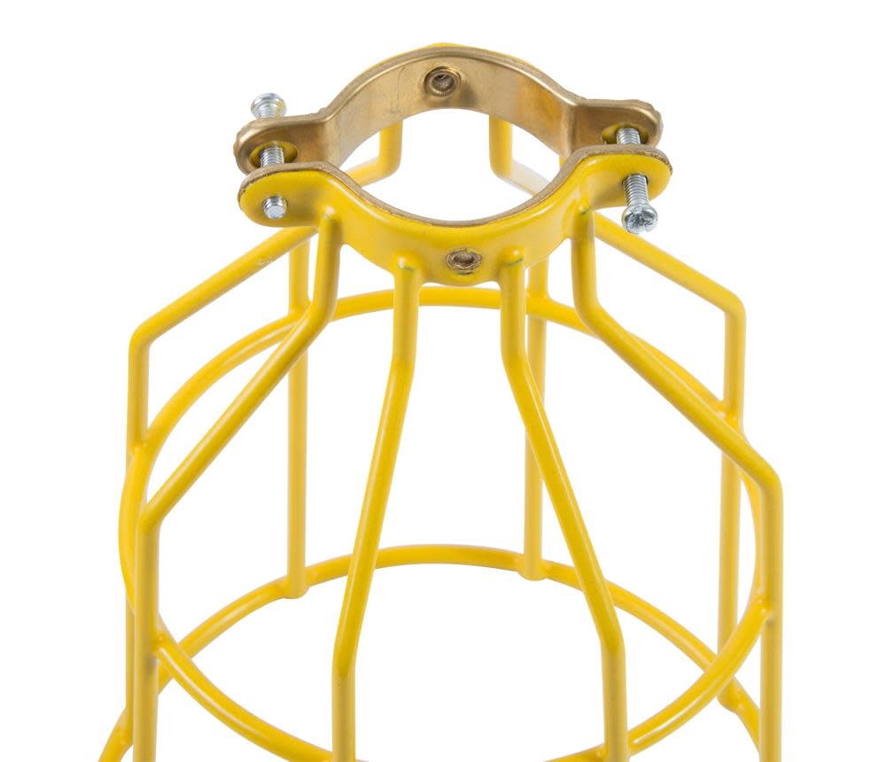 Bergen Industries 50 ft. 12/3 SJTW 5-Metal Cage Temporary Work Light Stringer 15A Male/Female Ends Yellow - Ascmtools