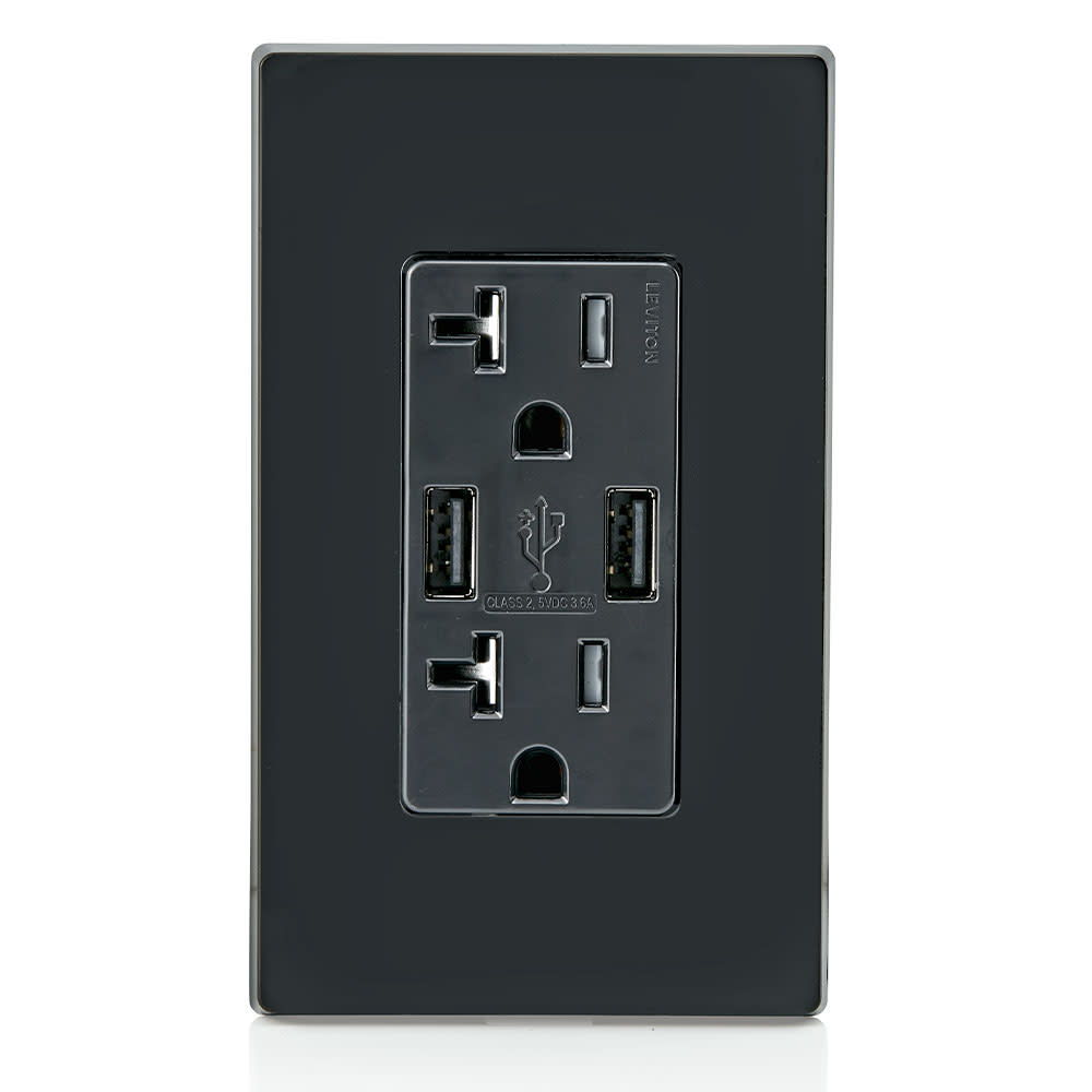 Leviton 20A 125V Black Combination Duplex Receptacle/Outlet - Ascmtools