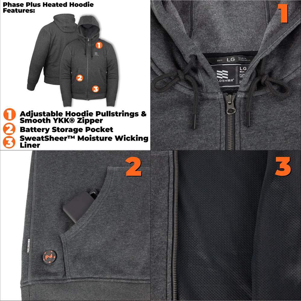 Mobile Warming Phase Plus 2.0 Hoodie Mens Gray 2X - Ascmtools