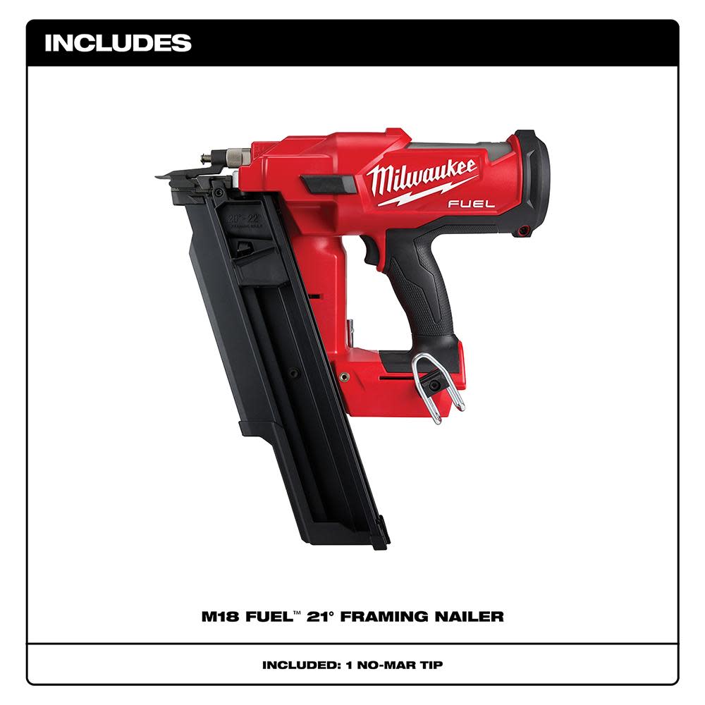 Milwaukee M18 FUEL 21 Degree Framing Nailer - Ascmtools