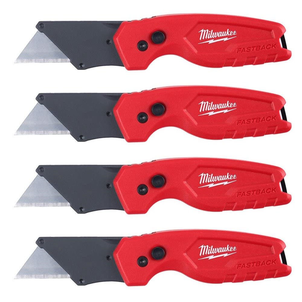 Milwaukee 4pk FASTBACK Compact Folding Utility Knife - Ascmtools