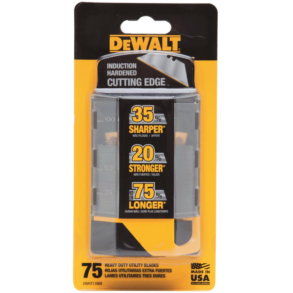DEWALT Utility Knife Blades Heavy Duty 75pk - Ascmtools