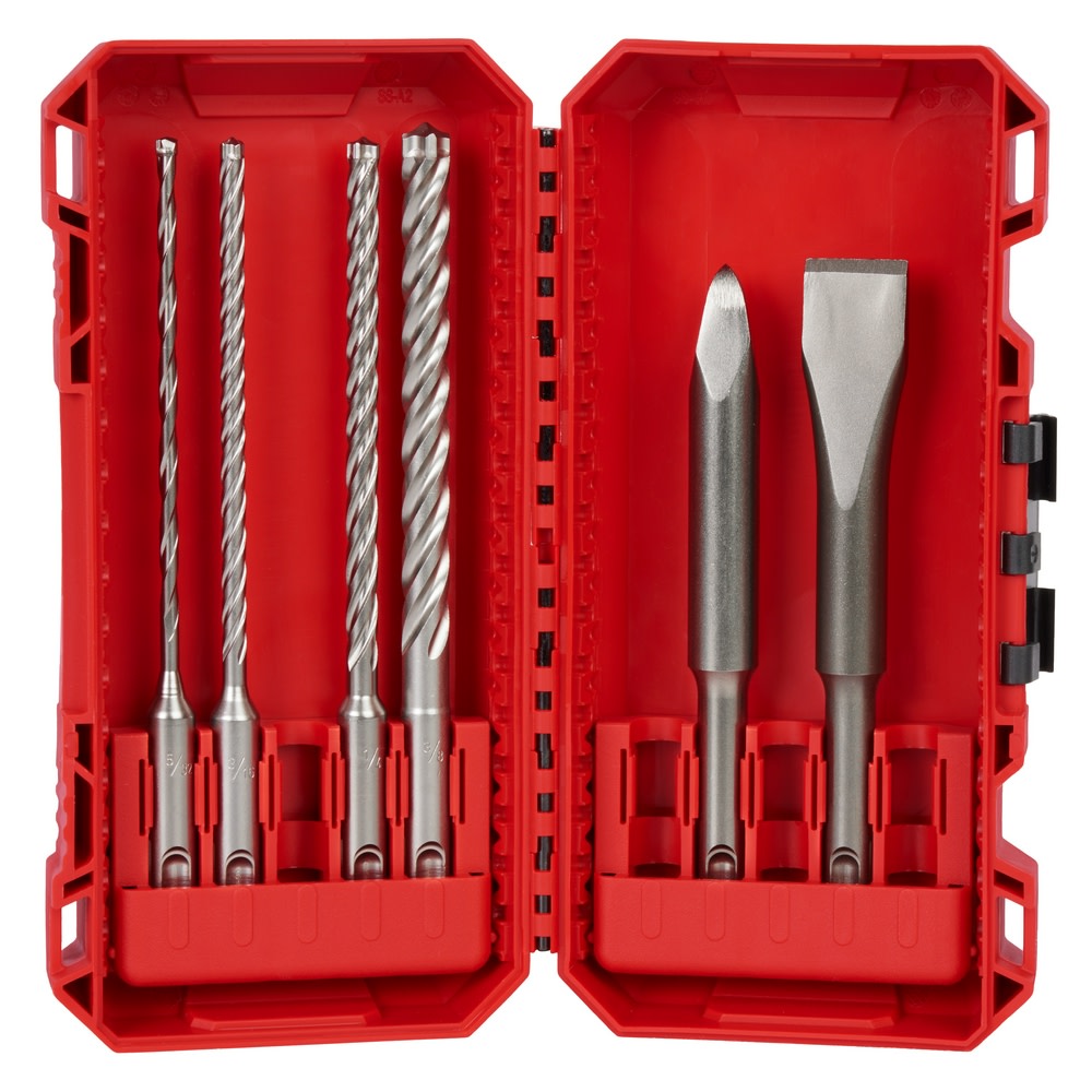 Milwaukee 6pc. SDS Plus MX4 4 Cutter & Chisel Kit - Ascmtools
