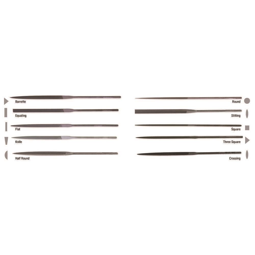 Crescent Nicholson Needle File 6.25 In. Cut 2 Half Round Style Boxed - Ascmtools