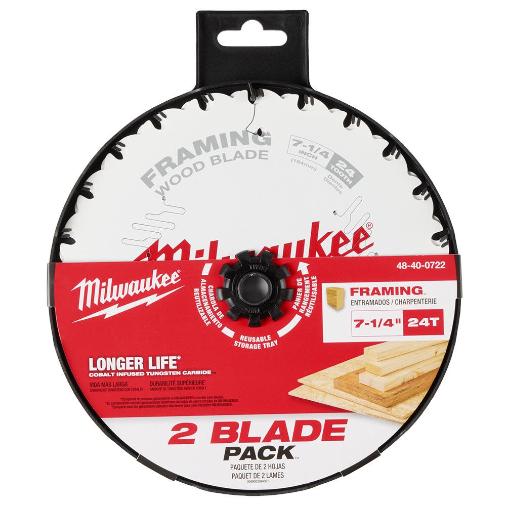 Milwaukee 7-1/4″ 24T Framing Circular Saw Blade 2PK - Ascmtools