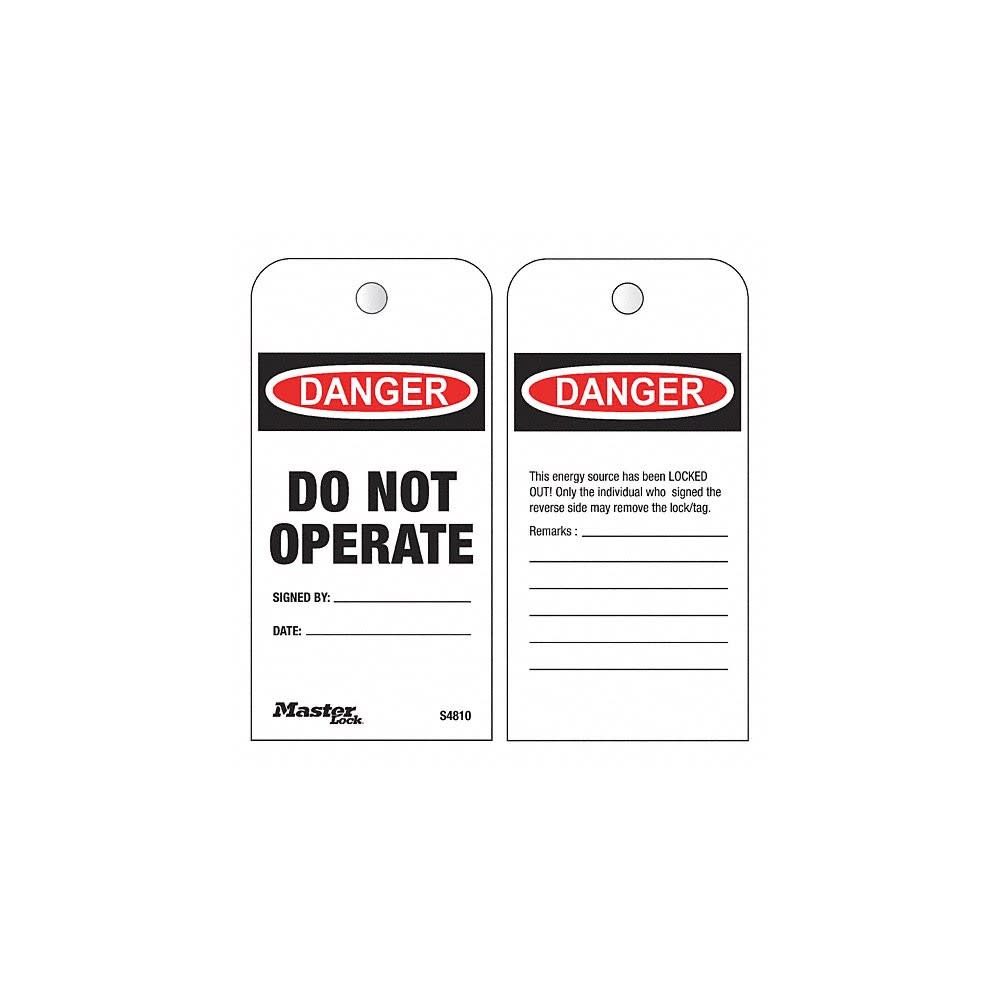 Master Lock Laminated Danger DO NOT OPERATE Safety Maintenance Tag - Ascmtools