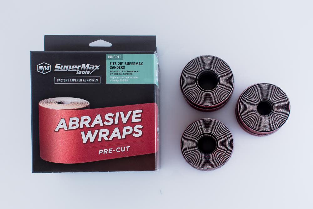 Supermax Tools 3-Pack Box 100 Grit Pre Cut abrasive for the 25 In. Drum Sander - Ascmtools