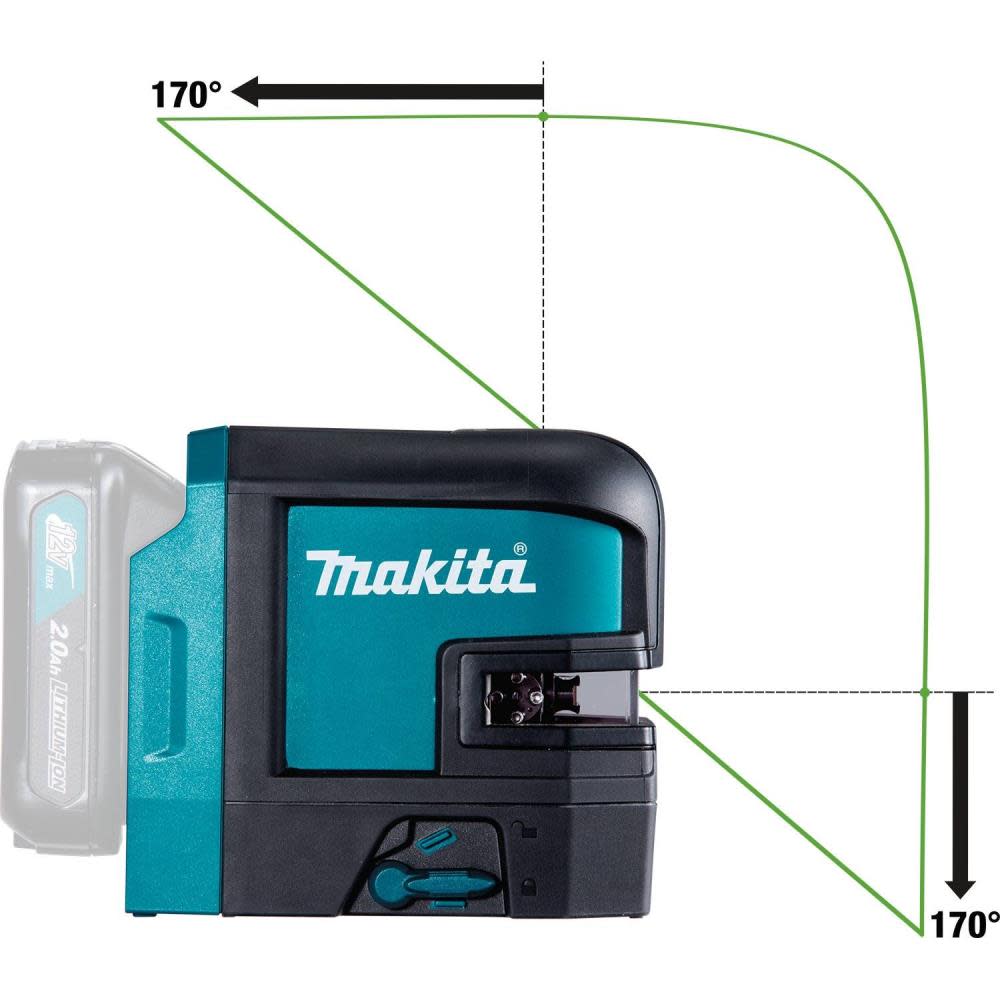 Makita 12V Max CXT Self-Leveling Cross-Line/4-Point Green Beam Laser Bare Tool - Ascmtools