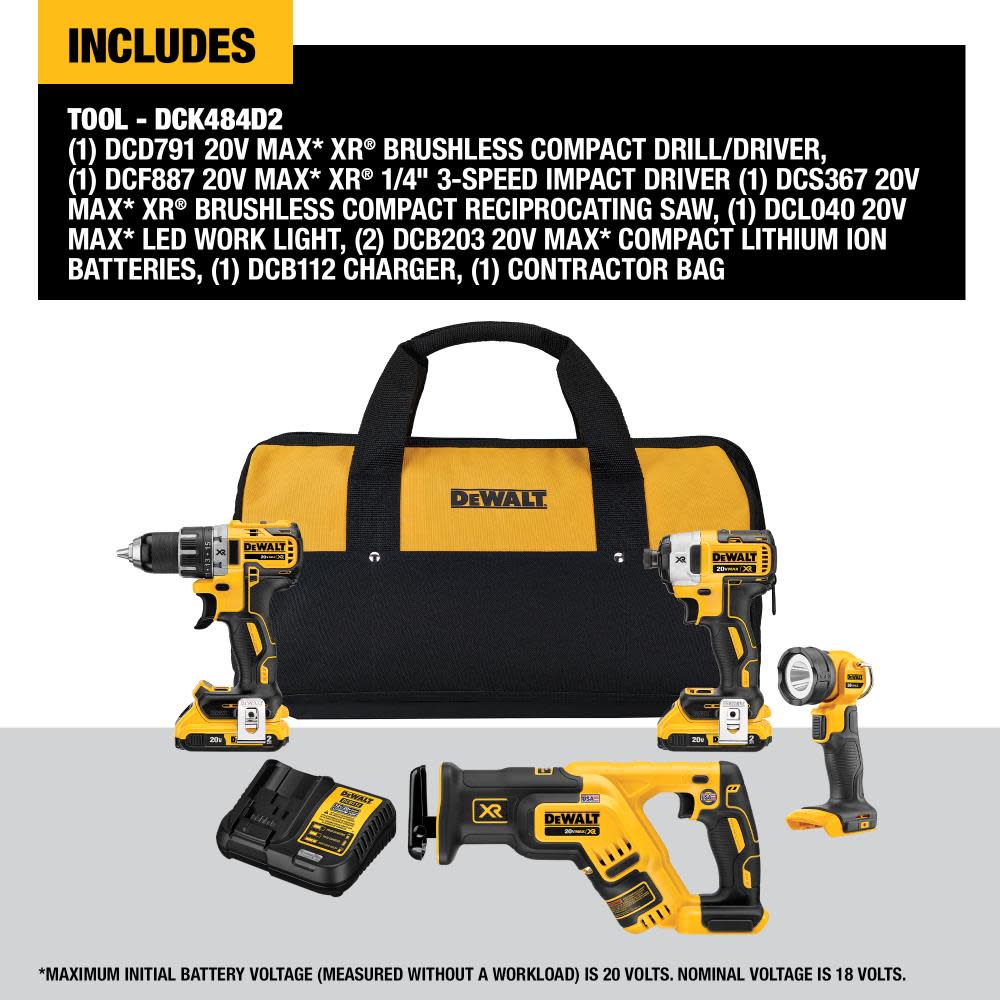 DEWALT 20V XR 4 Tool Combo Kit - Ascmtools