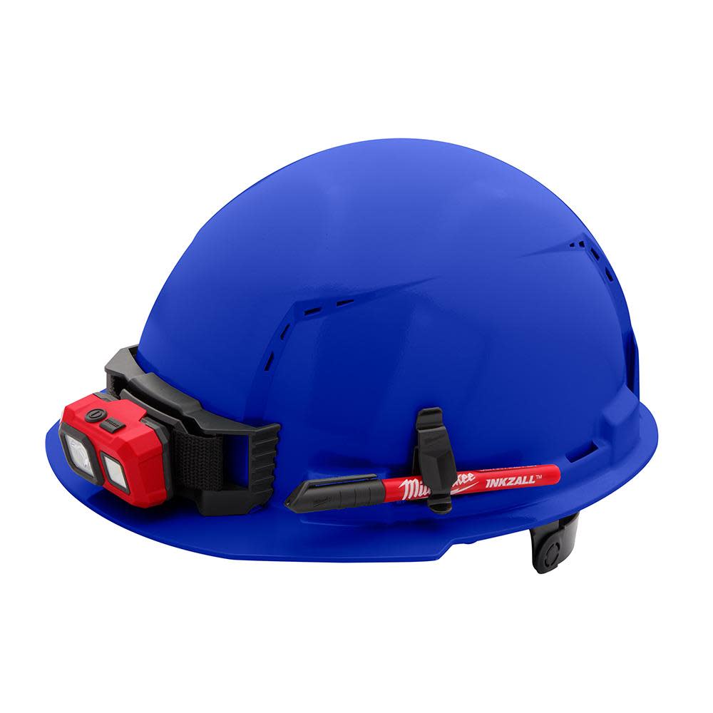 Milwaukee Blue Front Brim Vented Hard Hat with 6pt Ratcheting Suspension Type 1 Class C - Ascmtools