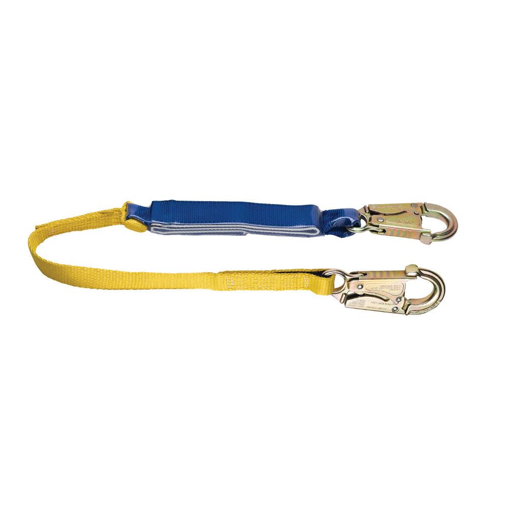 Werner 3ft DeCoil Lanyard (DCELL Shock Pack 1in Web Snap Hook) - Ascmtools