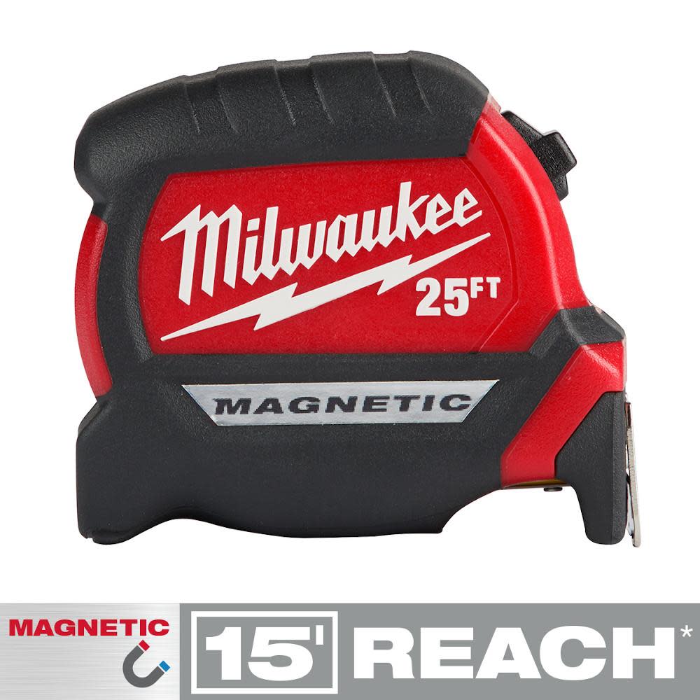 Milwaukee 25′ Compact Wide Blade Magnetic Tape Measure 2-Pack - Ascmtools