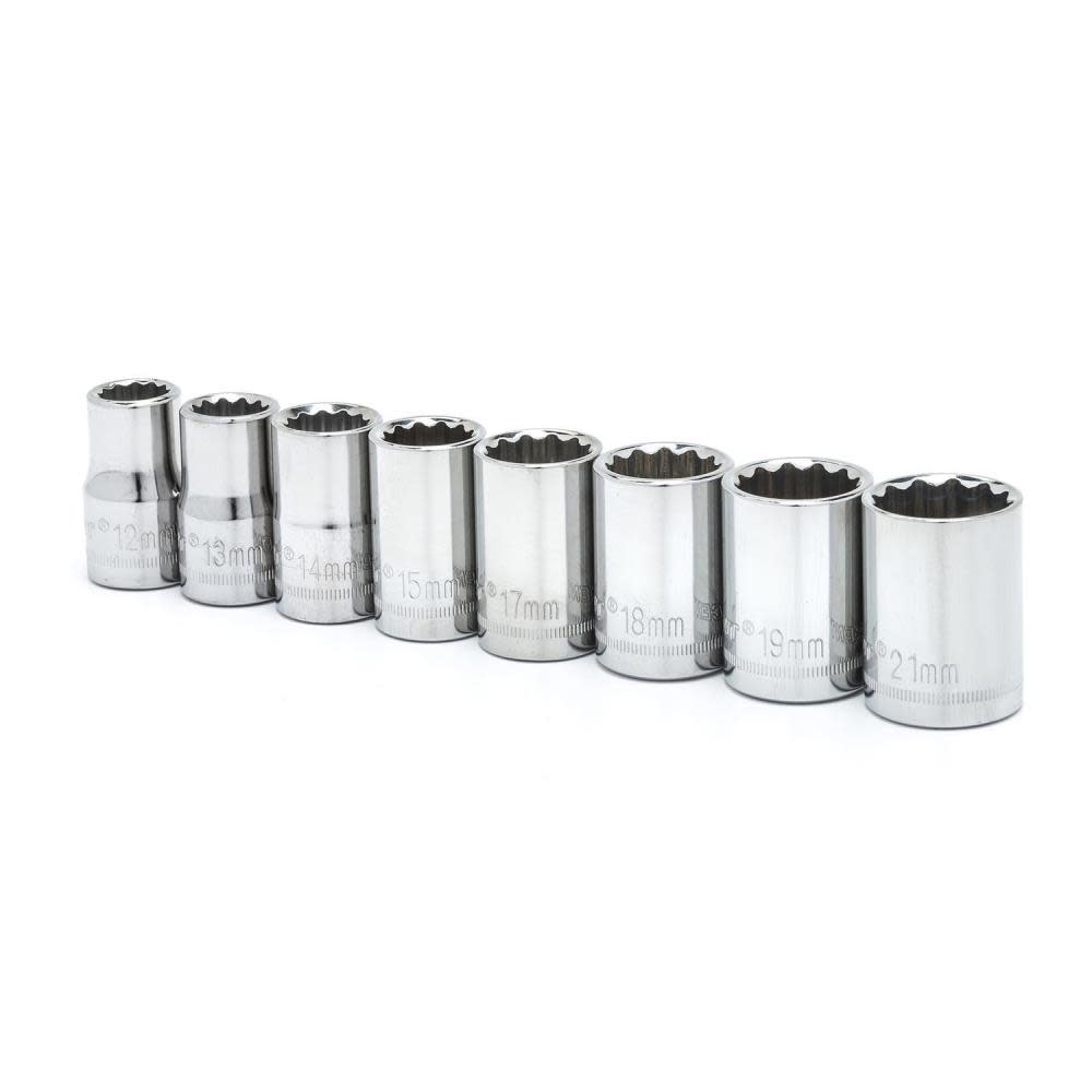 Crescent 8 Pc 1/2 In. Drive 12 Point Metric Socket Set - Ascmtools