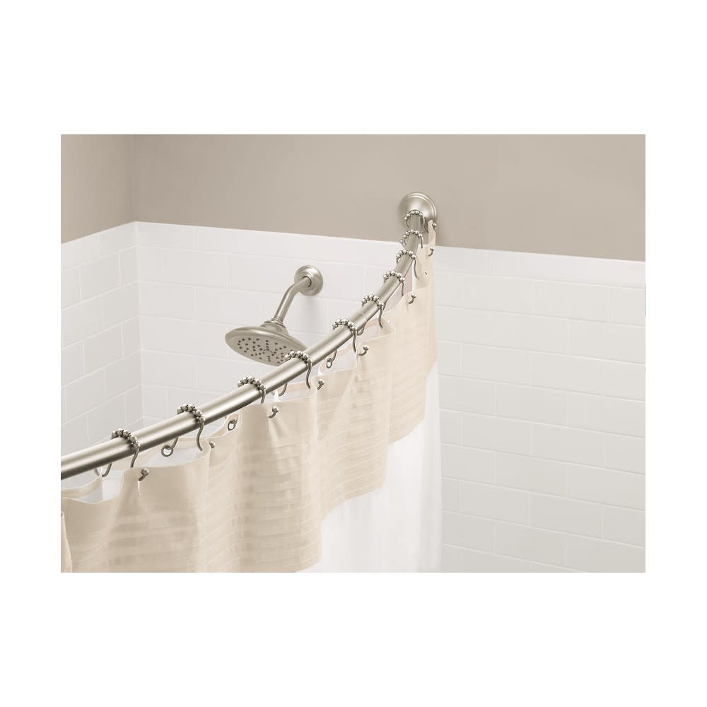 Moen Shower Rod Brushed Nickel 72″ Adjustable Curved - Ascmtools