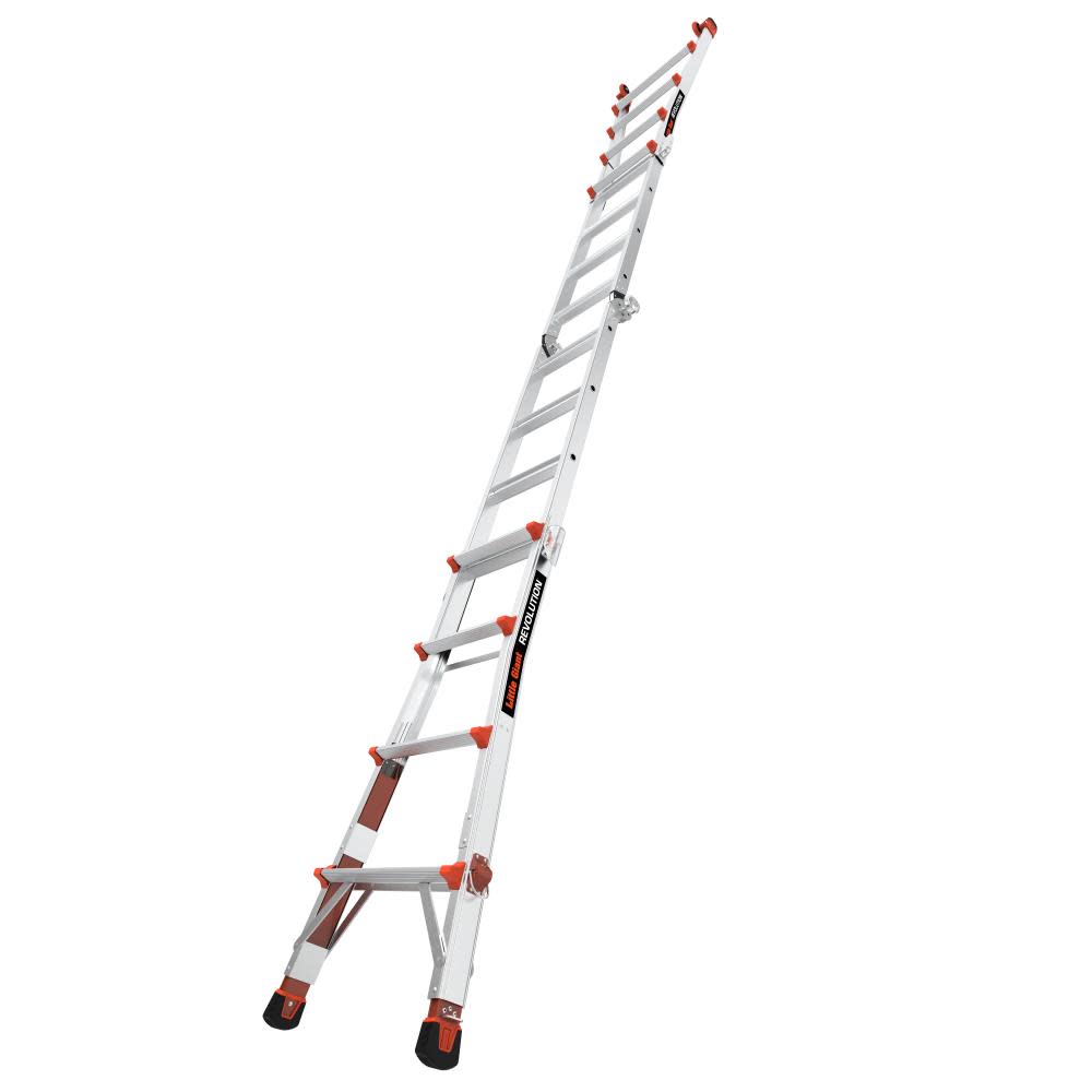 Little Giant Safety Revolution M17 Aluminum Type 1A 300lb Rated Telescoping Multi-Position Ladder with Ratchet Leg Leveler - Ascmtools