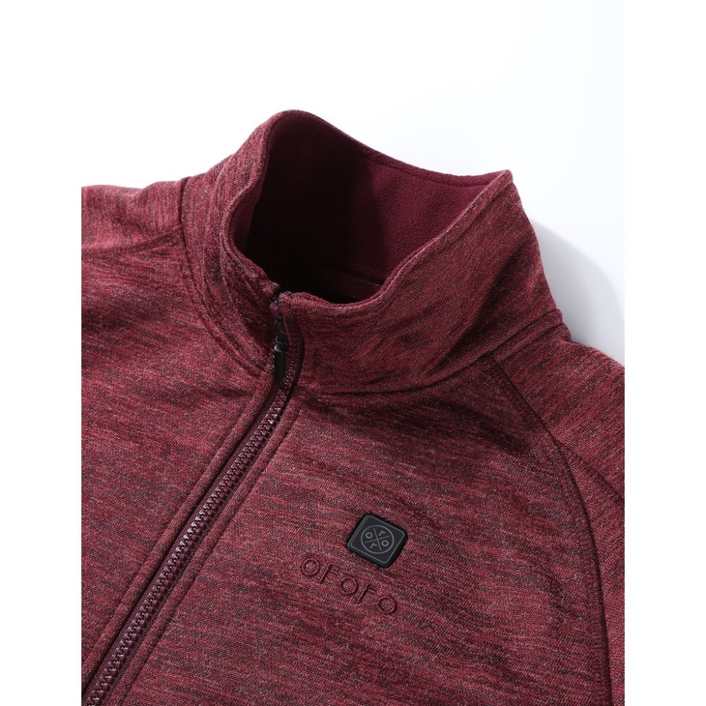 ORORO Womens Maroon Heated Fleece Jacket Kit Large - Ascmtools